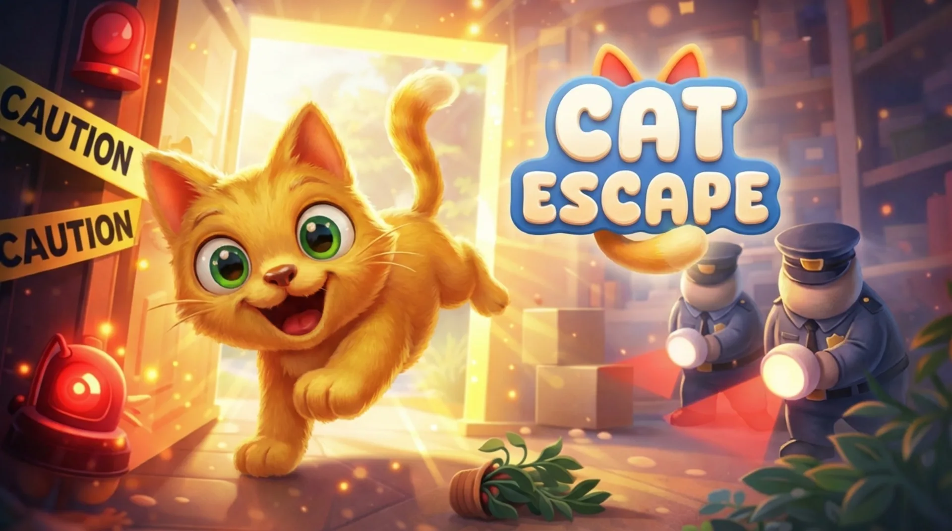 Play Cat Escape online free - a top-down puzzle game where you guide a cat past guards in this fun stealth browser game.