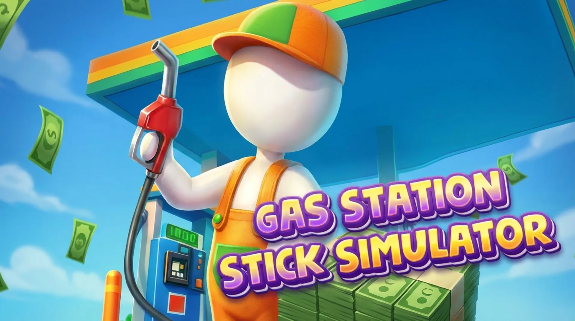 Play Gas Station - Stick Simulator online free, a casual management browser game with minimalist stick figure art and cars.