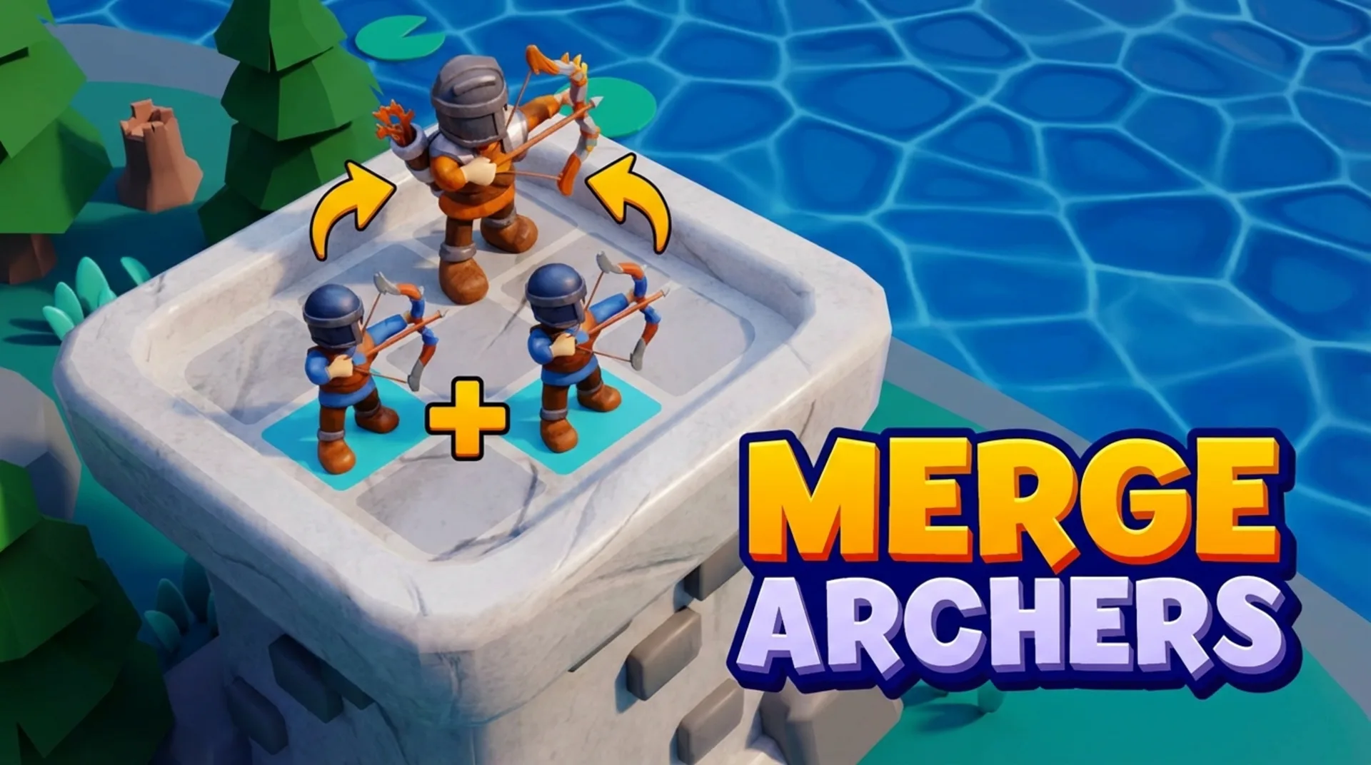 Play Merge Archers online free - an addictive Action and tower defense browser game with strategic merging gameplay.