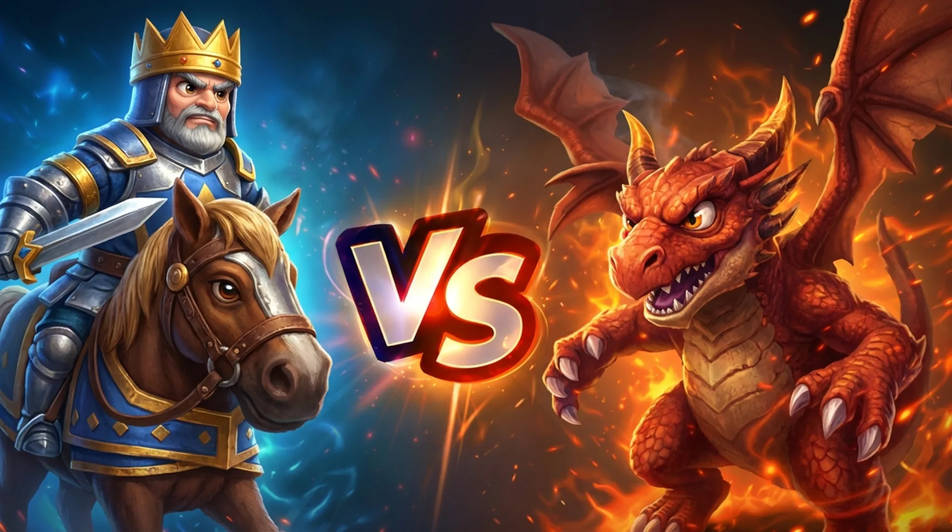 Play Merge! Dragons vs Knights online free - a casual merge strategy browser game with tactical combat and fantasy units.