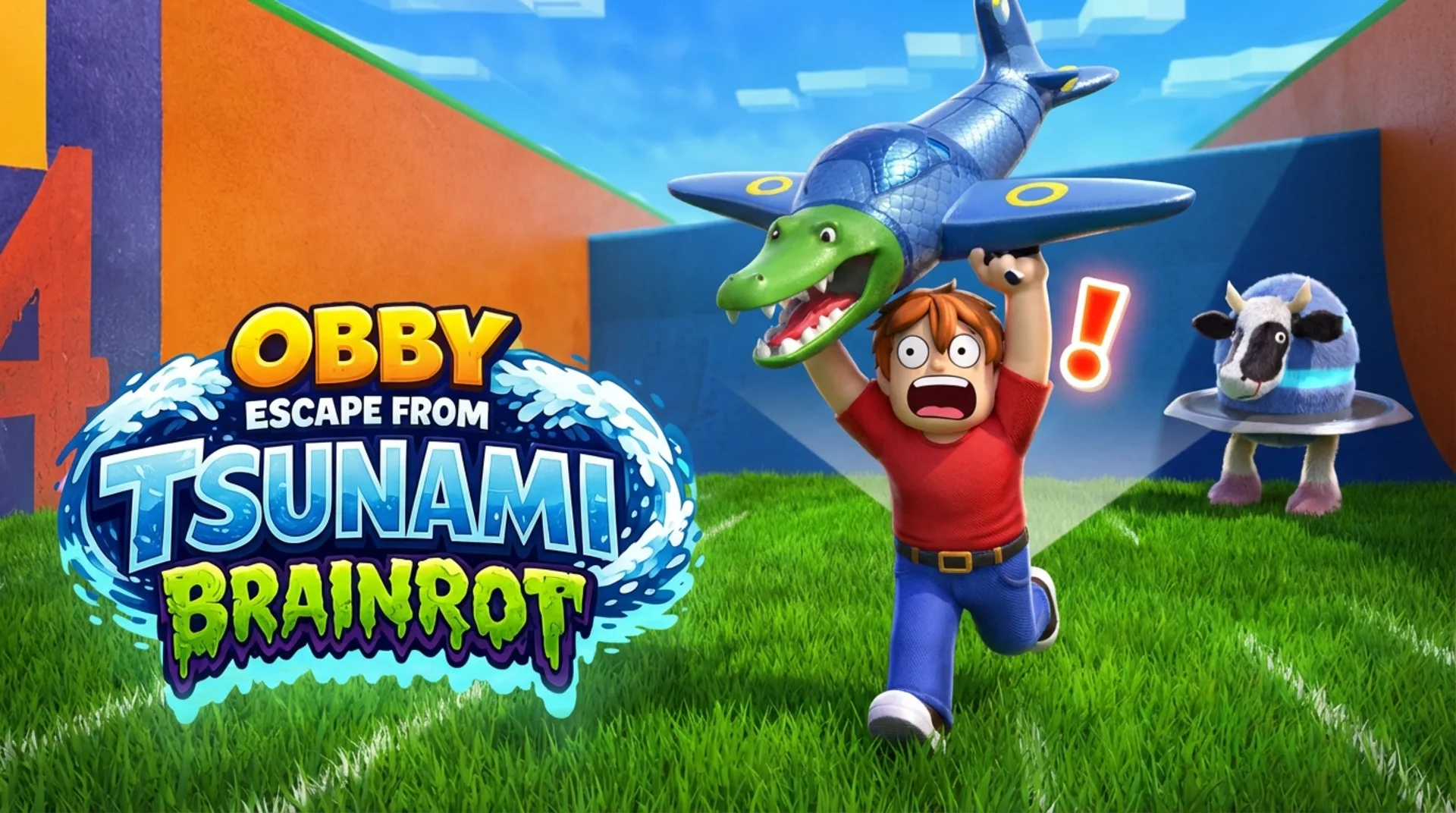 Play Obby Escape from Tsunami Brainrot online free - a fast-paced Action obby browser game with intense platforming.