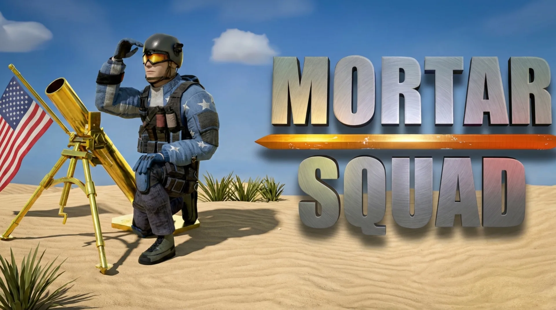 Play Mortar Squad online free - a skill-based action artillery game with precise trajectory shooting in a warzone setting.