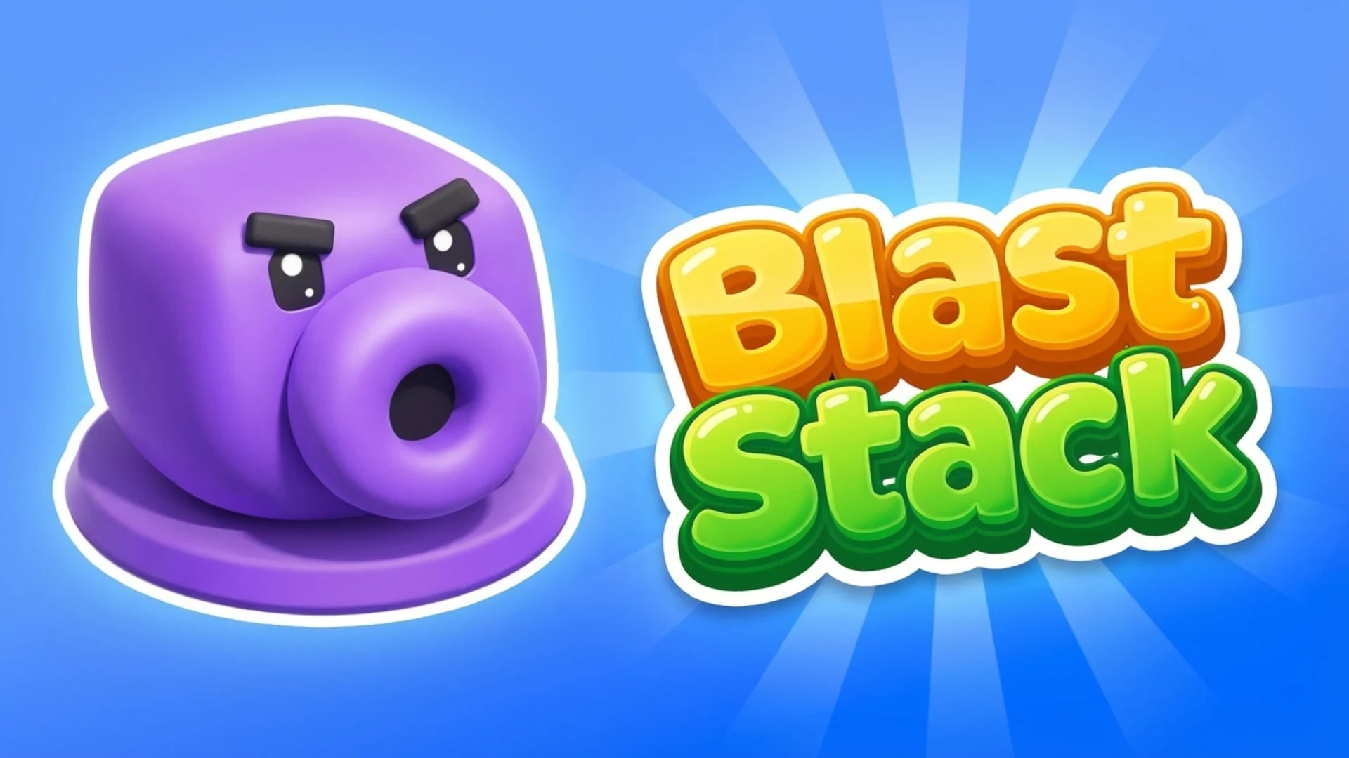 Play Blast Stack online free - a strategic puzzle browser game about managing limited shots to clear waves of colored cubes.