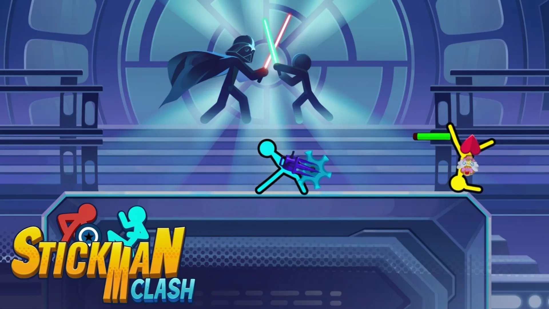 Play Stickman Clash online free - a fast-paced Action browser game with dynamic physics-based arena combat.