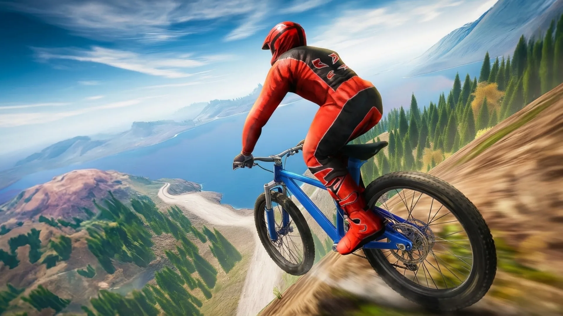Play Riders Downhill Racing online free - a thrilling sports bike and ATV downhill racing browser game with 3D graphics.
