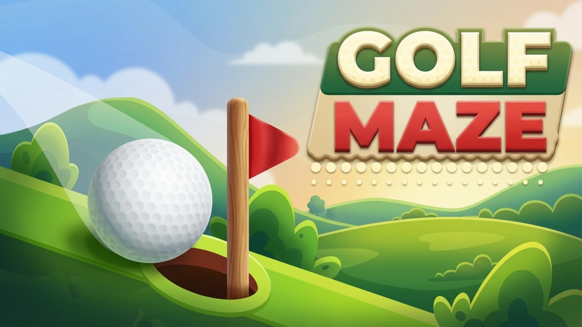 Play Golf Maze online free - a skill-based puzzle game with minimalist vector graphics and physics-based challenges.