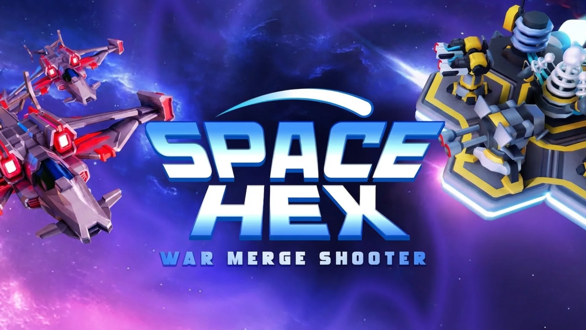 Play Space Hex: War Merge Shooter online free, an addictive Action browser game with hex-merging and intense space combat.