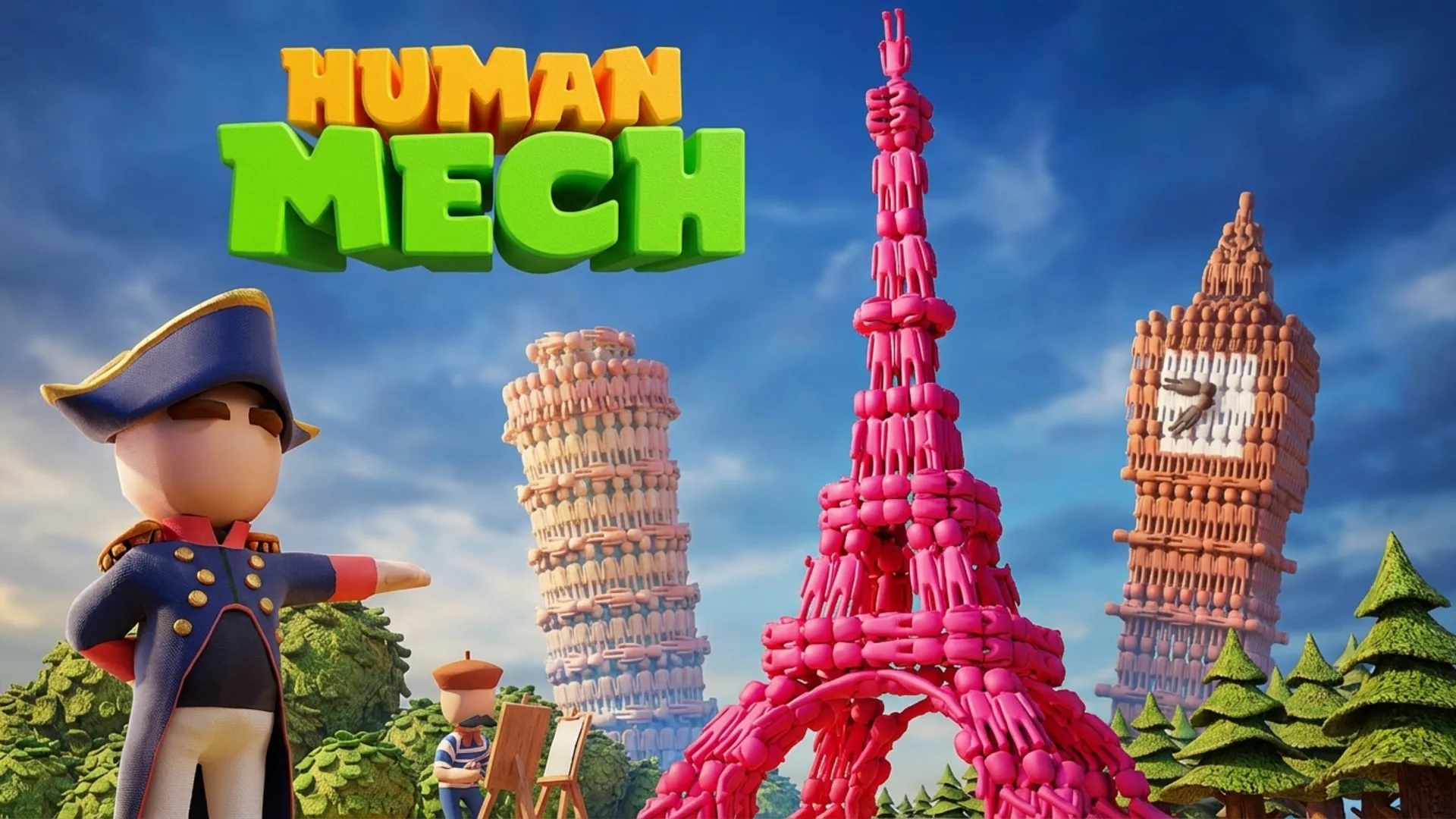 Play Human Mech online free, an arcade browser game where you build a custom robot with stickmen to battle in an arena.