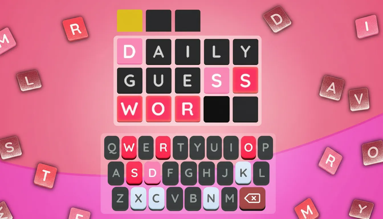 Play the Wordling word game online free. Gameplay shows a puzzle grid with green, yellow, and grey letter tiles.
