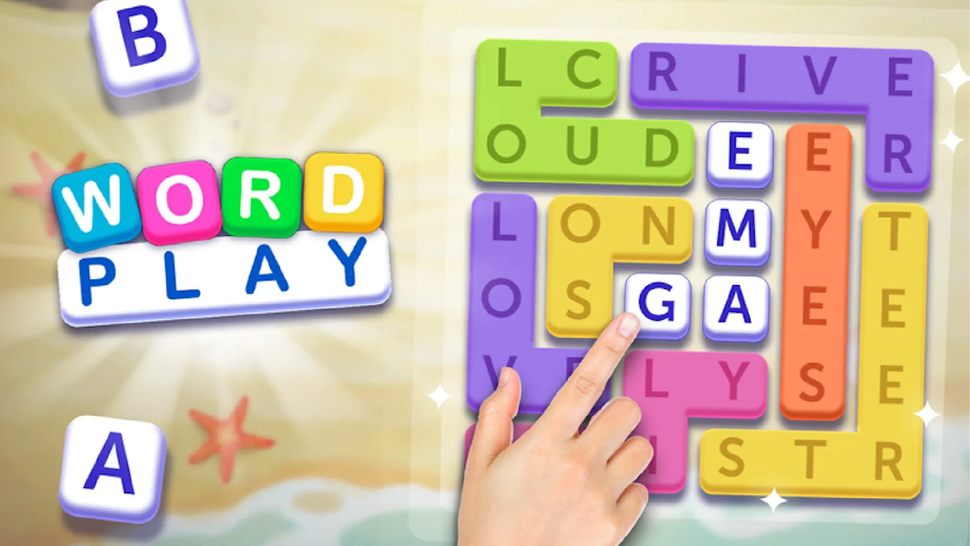 Play Word Play online free, an addictive word browser game. Trace letters on a grid to find words against the clock.