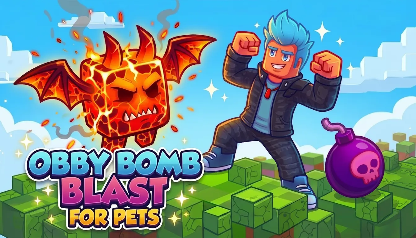 Play Obby Bomb Blast For Pets online free, an addictive arcade game with pets and explosive block-breaking action.