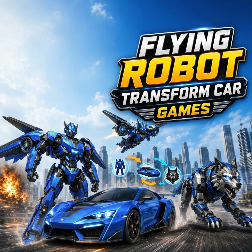 Flying Robot Transform Car Games Icon