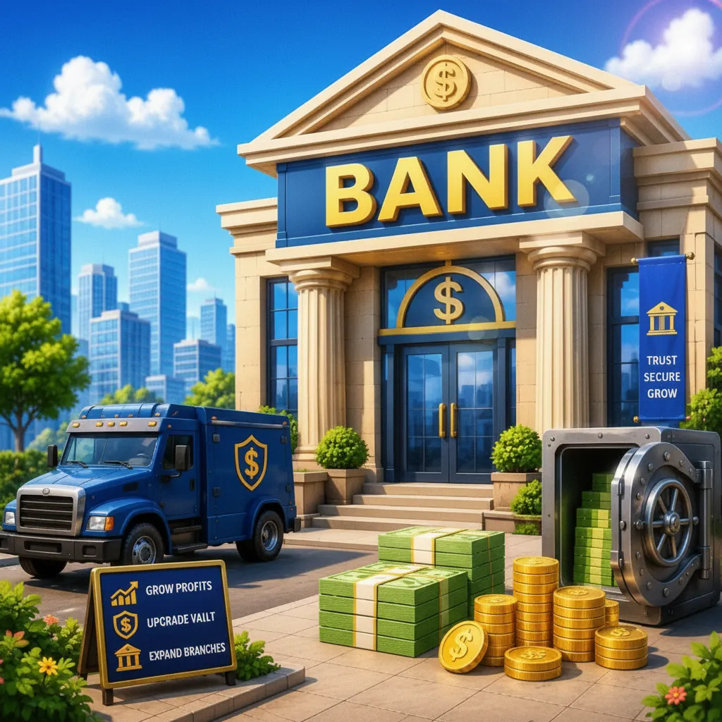 Idle Bank Simulator Money Game Icon