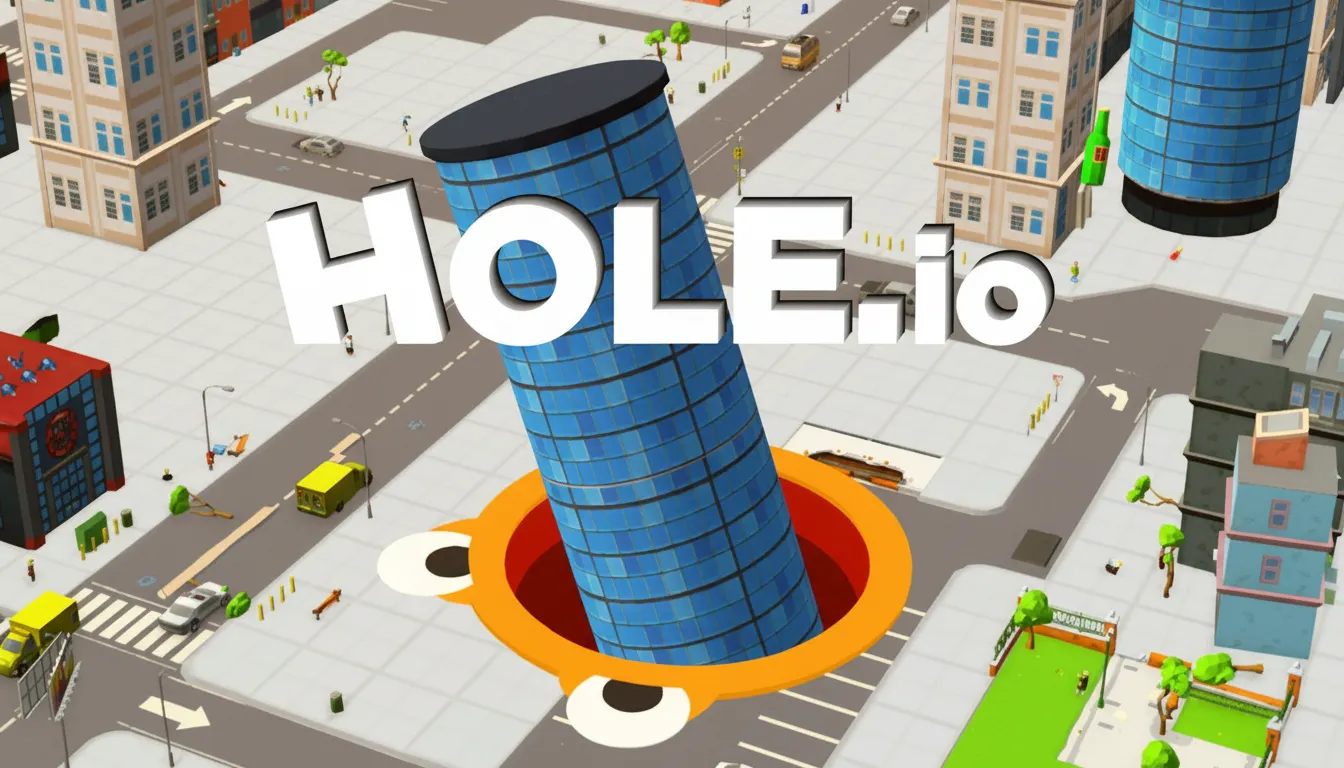 Play Hole.io online free - an addictive arcade browser game where you swallow a city with your black hole.