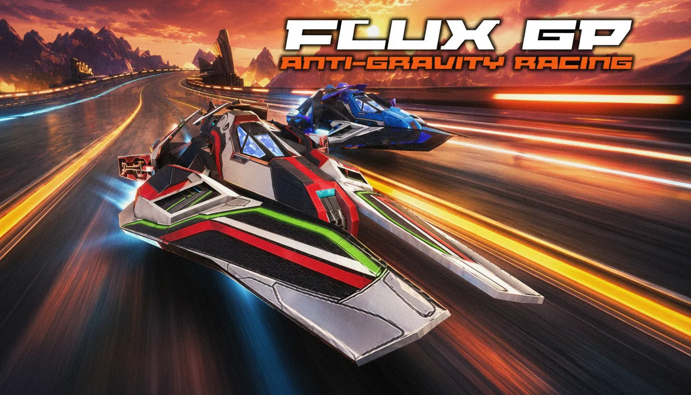 Play Flux GP: Anti-Gravity Racing online free - a futuristic 60fps driving game with high-speed hovercraft action.